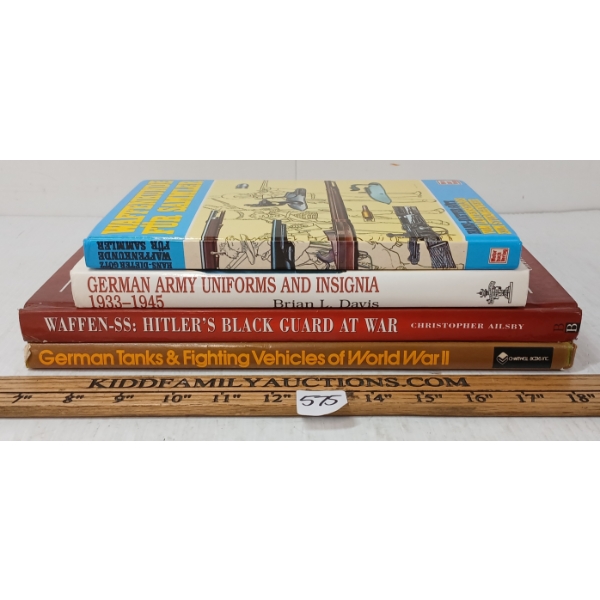 LOT OF 4 - "WAFFEN-SS", "GERMAN ARMY UNIFORMS & INSIGNIA", "WAFFENKUNDE FUR SAMMLER", ETC