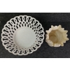 Image 3 : LOT OF 2 - VISTA ALEGRE RETICULATED PORCELAIN BASKET & BELLEEK CASTLE NEPTUNE SHELL VASE