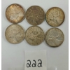 Image 2 : LOT OF 6 - 1937-1950 CDN SILVER 25 CENT PCS