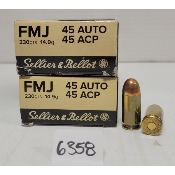 AMMO: 100X SELLIER & BELLOT .45 ACP 230 GR. FMJ
