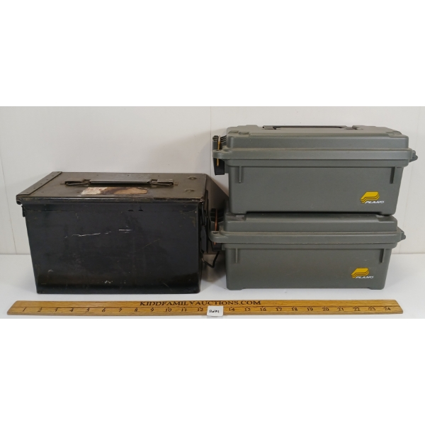 LOT OF 3 - AMMO BOXES - INCL PLANO