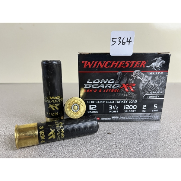 AMMO: 10X WINCHESTER LONGBEARD 12 GA 3-1/2IN 2OZ NO5 SHOT