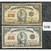 Image 1 : LOT OF 2 - 1923 DOMINION OF CANADA 25 CENT BANKNOTES 