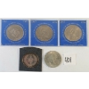 Image 1 : LOT OF 5 - 1965 CHURCHILL, 1967 CDN CONFEDERATION & 1972 SILVER WEDDING CROWN COINS