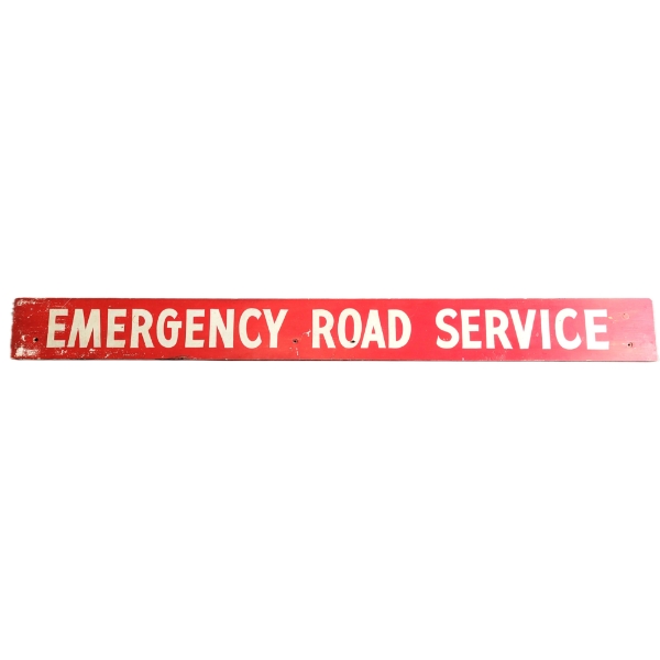EMERGENCY ROAD SERVICE WOOD SIGN