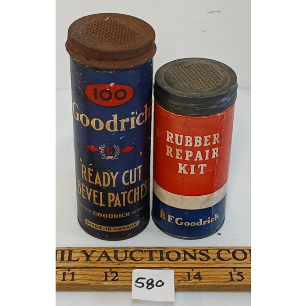 LOT OF 2 - GOODRICH RUBBER REPAIR KIT & READY CUT BEVEL PATCHES CANS