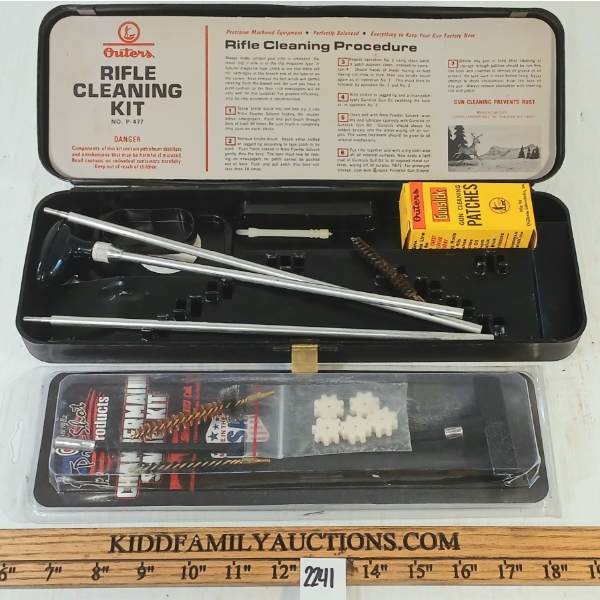 LOT OF 2 - OUTER'S RIFLE CLEANING KIT & PRO-SHOT CHAMBERMAID SWAB KIT