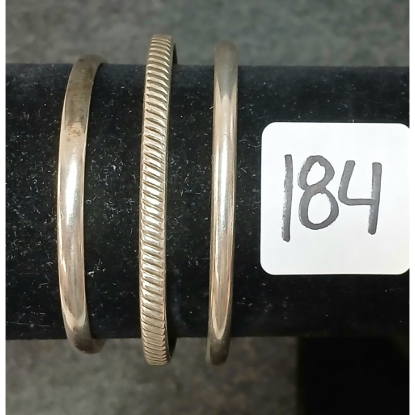 LOT OF 3 - STERLING SILVER BANGLES
