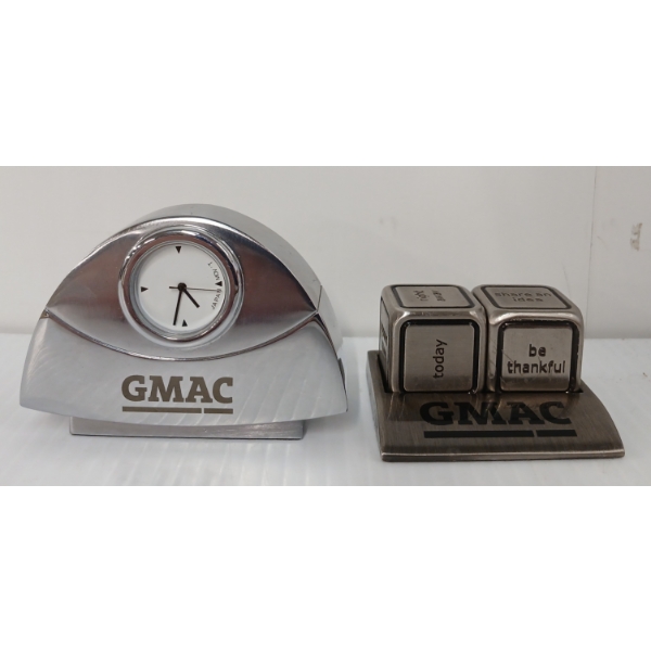 LOT OF 2 - GMAC DESK CLOCK & DIE SET