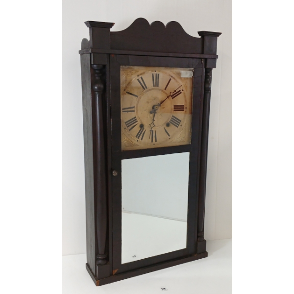 1825 DANIEL PRATT JR. MIRROR SHELF MOVEMENT CLOCK