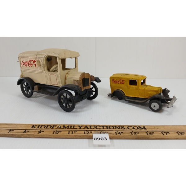 LOT OF 2 - COCA-COLA DIECAST TRUCK MODELS 