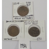 LOT OF 3 - 1814 HALF PENNY & BANK TOKEN, ETC