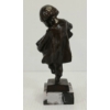 Image 6 : BRONZE CHILD HOLDING BOOK BY AUGUSTO PASSAGLIA - ON MARBLE BASE