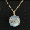 Image 2 : PALE BLUE PENDANT NECKLACE