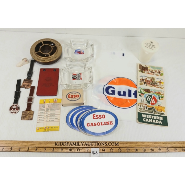 JOB LOT - SERVICE STATIONS EPHEMERAL - INCL ASHTRAYS, KEYCHAINS & B/A MAP, ETC
