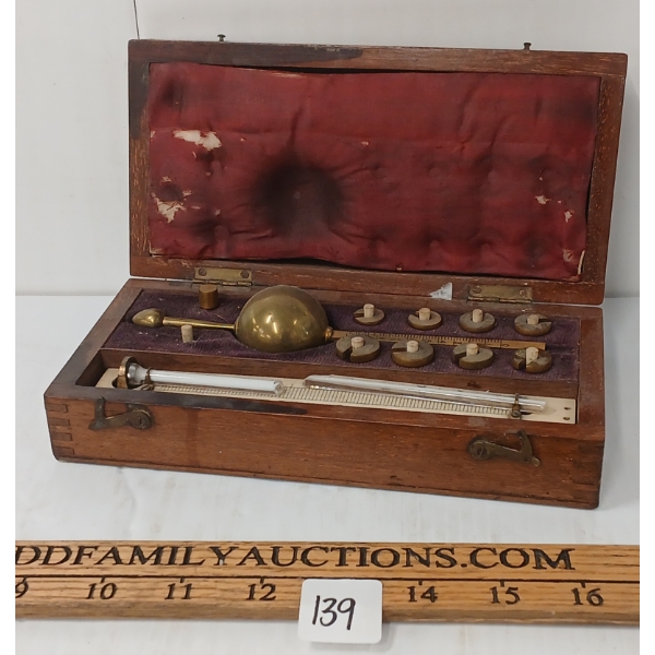 SIKES HYDROMETER W/ CASE - BRASS - C. 19TH CENTURY