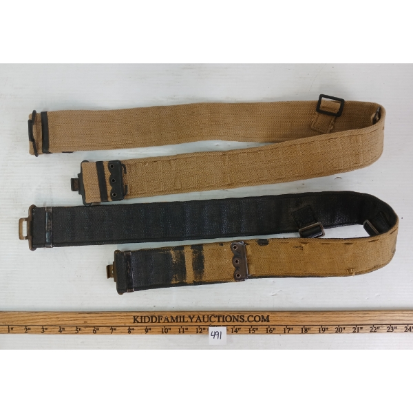 LOT OF 2 - BRITISH PATTERN 1937 WEB BELTS - INCL M.W. & S. LTD