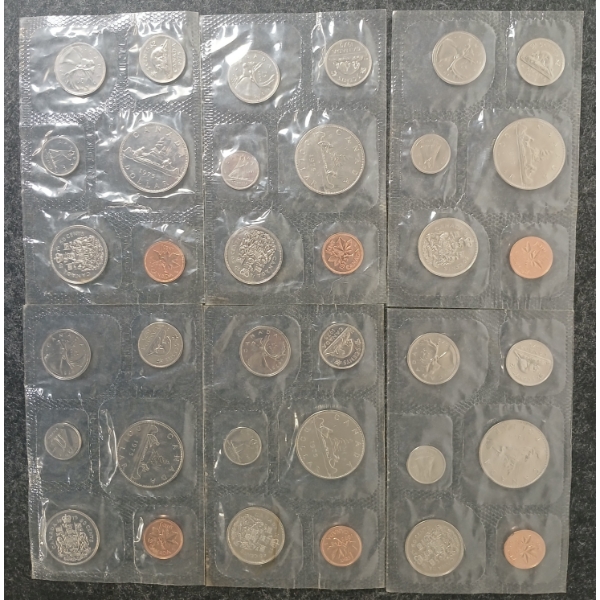 LOT OF 6 - 1975 CDN UNCIRCULATED PROOF SETS