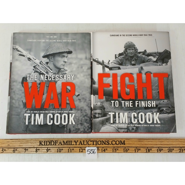 LOT OF 2 - "THE NECESSARY WAR" & "FIGHT FOR THE FINISH" BY TOM COOK - WWII HARDCOVER COLLECTIONS