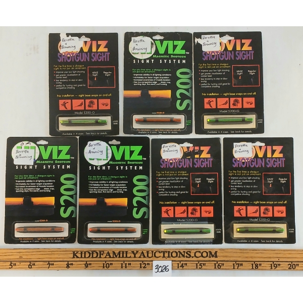 LOT OF 7 - HIVIZ S200-O & S200-G SHOTGUN SIGHTS