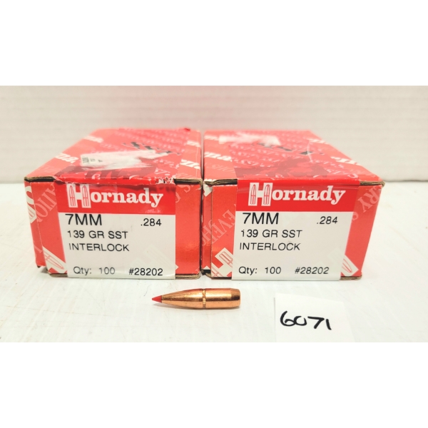 BULLETS: 200X HORNADY 7MM 139 GR SST