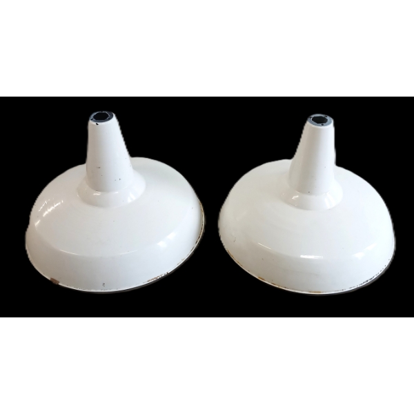 LOT OF 2 - PORCELAIN LIGHT SHADES - CIRCA 1930-50's