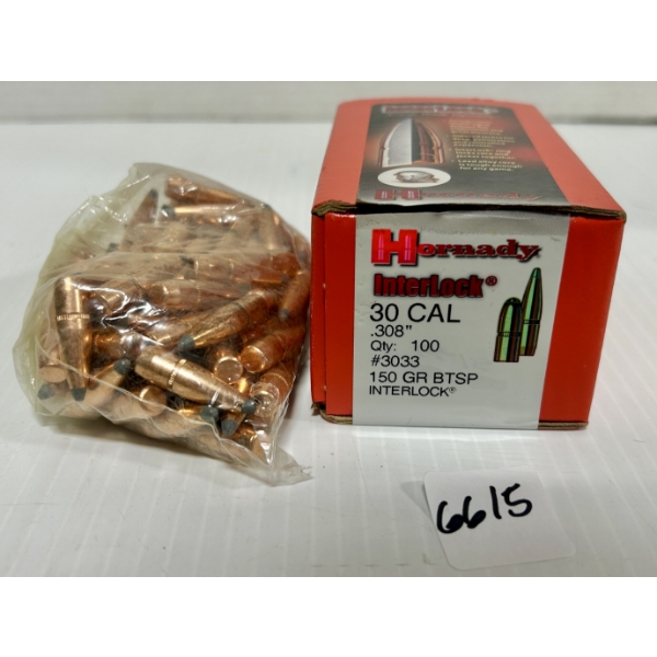 BULLETS: 100X HORNADY .30 CAL - 150 GR SP