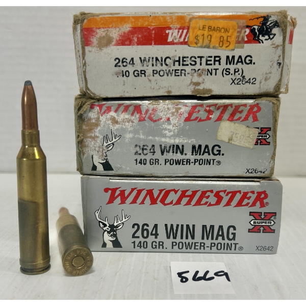 AMMO: 60X WINCHESTER .264 WIN MAG 140GR. 