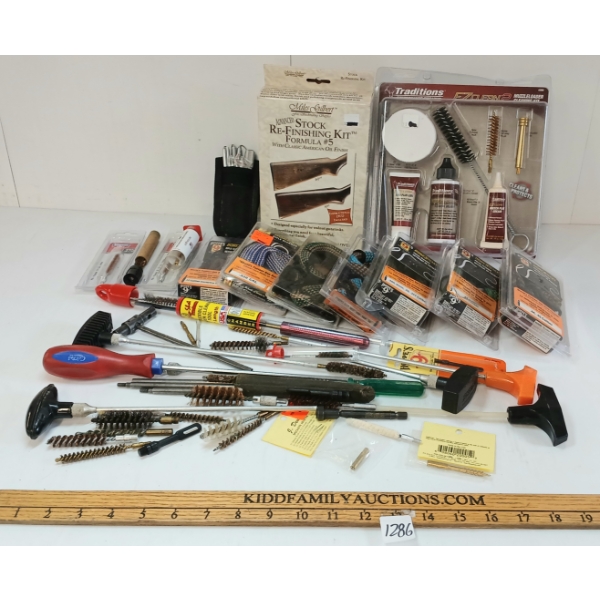 JOB LOT - CLEANING ACCESSORIES, STOCK REFINISHING KIT & MUZZLE LOADER CLEANING KIT