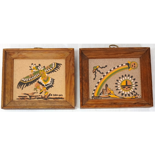 LOT OF 2 - "BLESSING OF THE LAND" & "THE EAGLE DANCE CEREMONY" BY ROBERT JOHNSON (PRS NAVAJO ARTIST)
