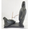 Image 5 : MAN HUNTING WALRUS BY LUCASSIE OQAITUQ (PRS CDN ARTIST) - BONE & STONE