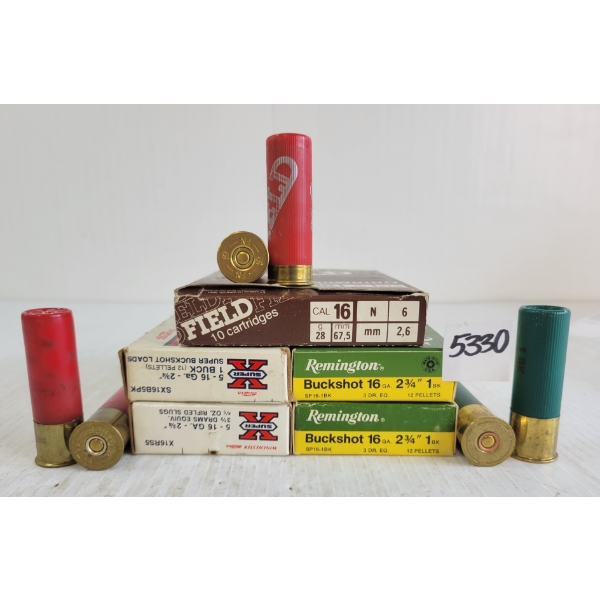 AMMO: 30X MIXED 16GA - 2-3/4IN - #6, SLUGS & BUCK SHOT