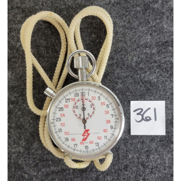 HANHART 7 JEWELS 1/10 SEC. MECHANICAL WIND UP STOPWATCH