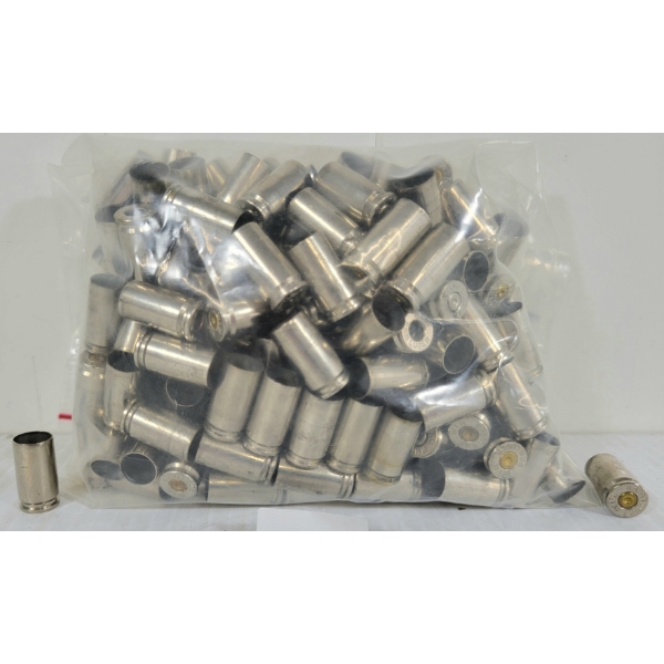 BRASS: 195X WINCHESTER 9MM LUGER - NICKEL PLATED BRASS