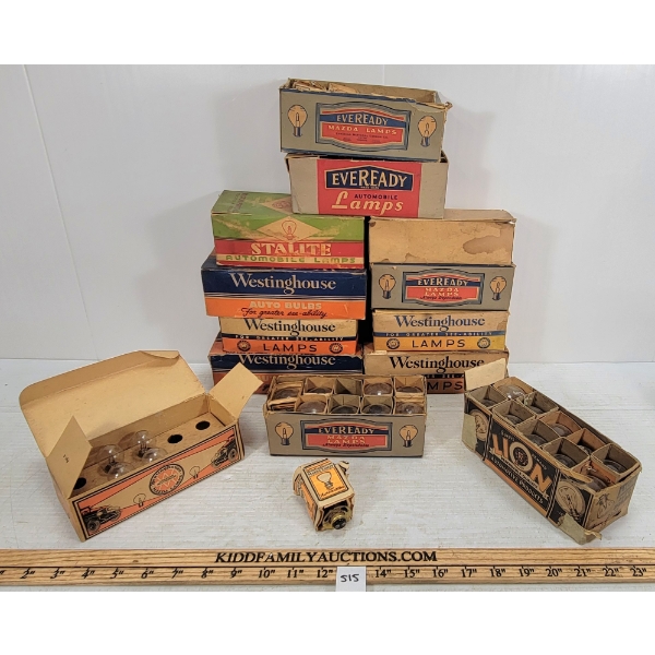 JOB LOT - AUTO BULBS & LAMPS - INCL EVEREADY & WESTINGHOUSE, ETC.