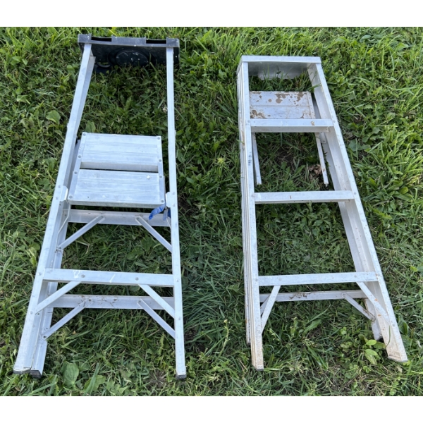 LOT OF 2 - ALUM STEP LADDERS