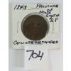 1843 COUNTERSTAMPED PROVINCE OF NOVA SCOTIA 1/2 PENNY