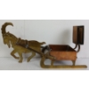 Image 4 : BRASS NOVELTY ASHTRAY & MATCHBOX HOLDER - GOAT PULLING WAGON