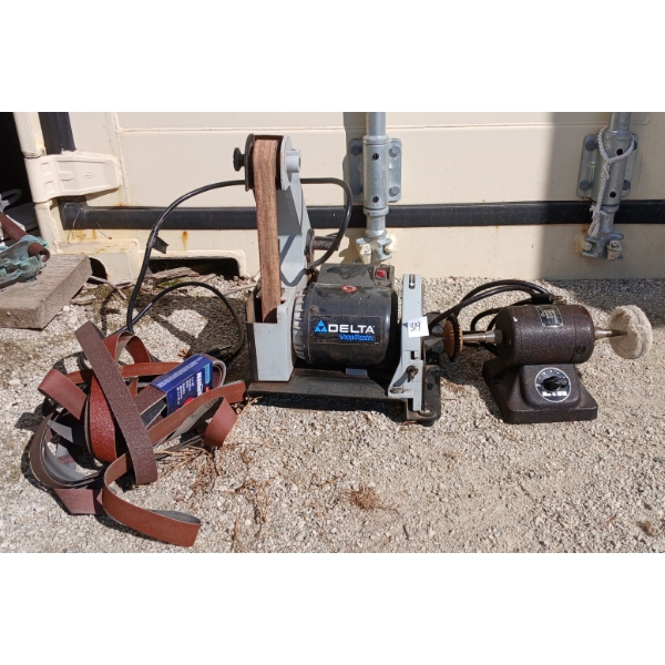 LOT OF 2 - DELTA SHOPMASTER BELT/ DISC SANDER & L&R BENCH BUFFER
