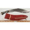 Image 4 : INDIAN KHANJAR KNIFE W/ BEADED VELVET SCABBARD