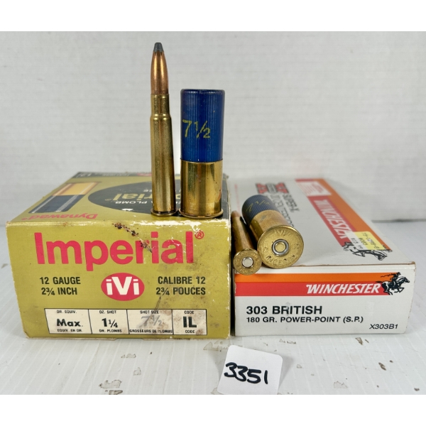 AMMO: 20X WIN .303 BRIT - 180 GR SP & 25X CIL 12 GA 2-3/4 IN - #7.5