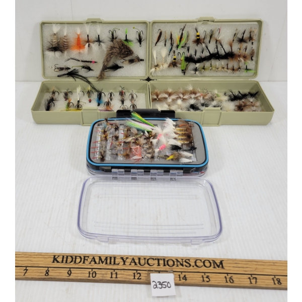 LOT OF 3 - FLY FISHING LURES - IN CASES