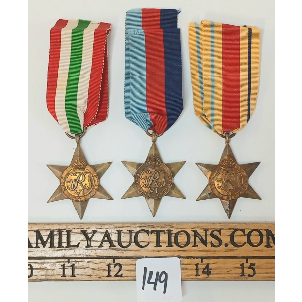 LOT OF 3 - WWI ITALY, AFRICA & 1939-1945 STAR MEDALS