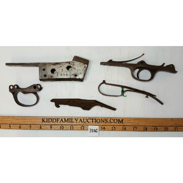 LOT OF 4 - MARTINI HENRY TRIGGER GUARD, DANISH ROLLING BLOCK ACTION & MISC TRIGGER GUARDS