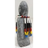 Image 10 : "WOMAN IN BEADED CAPE" BY ALICE AKAMAK (PRS CDN ARTIST) - STONE & BEADS