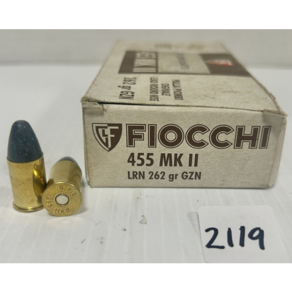 AMMO: 39X FIOCCHI .455 WEBLEY MK-II - 262 GR LRN