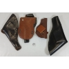 Image 2 : LOT OF 4 - UNMARKED LEATHER HANDGUN HOLSTERS
