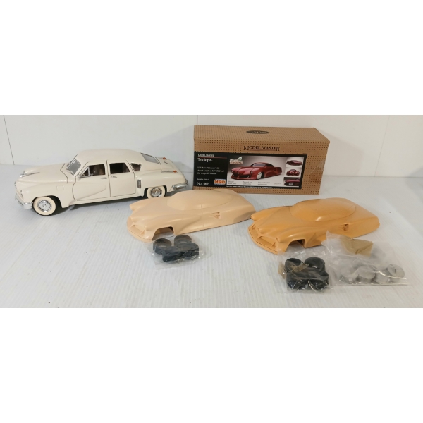 LOT OF 2 - ROAD LEGENDS & MODEL MASTER DIECAST MODEL & PLASTIC KIT - 1948 TUCKER & TRICLOPZ