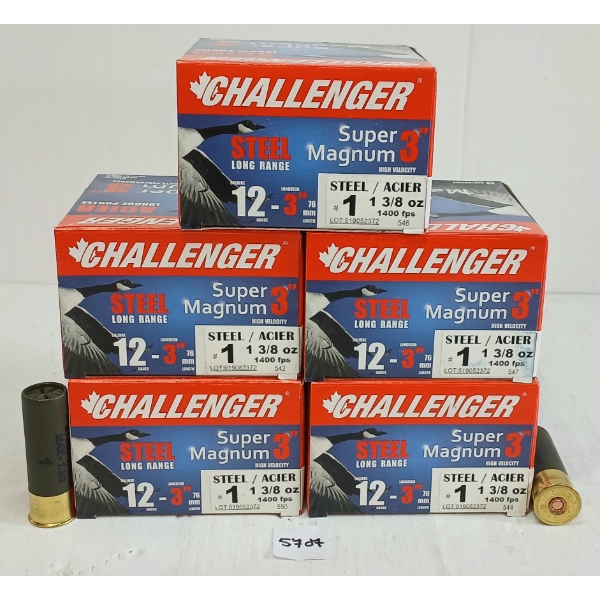 AMMO: 125X CHALLENGER SUPER MAGNUM 12GA - 3IN - #1 SHOT