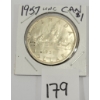 1957 CDN SILVER DOLLAR - UNCIRCULATED